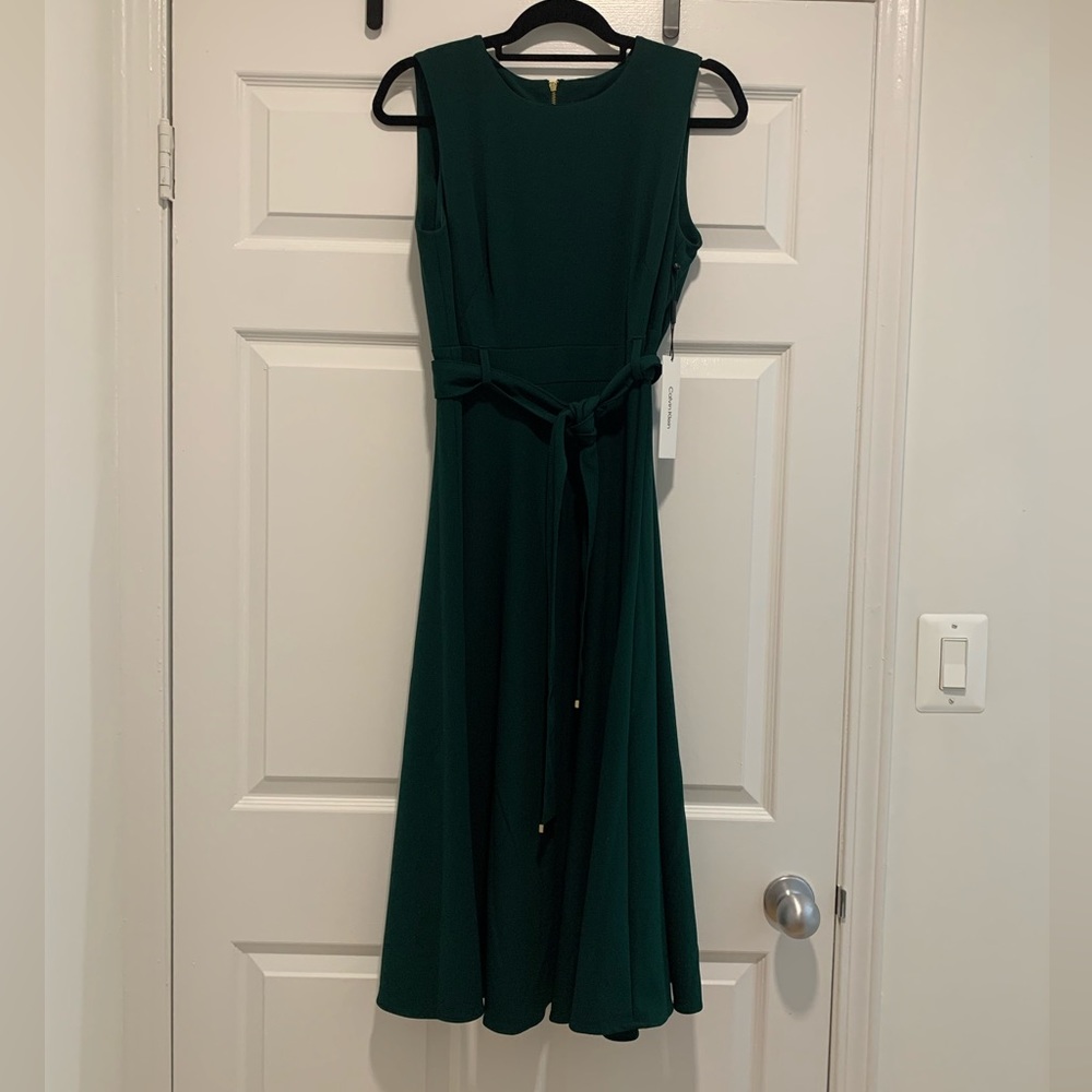 Calvin Klein Green Midi Dress Size 8